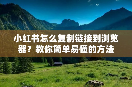 小红书怎么复制链接到浏览器?教你简单易懂的方法