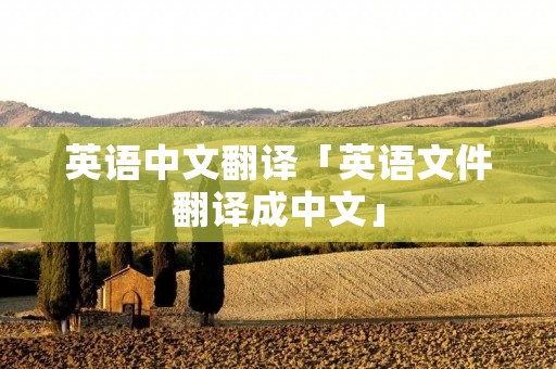 英语中文翻译「英语文件翻译成中文」