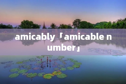 amicably「amicable number」