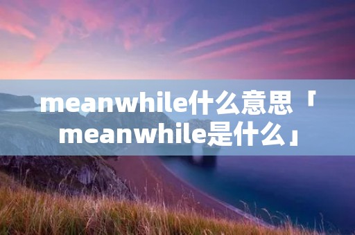 meanwhile什么意思「meanwhile是什么」