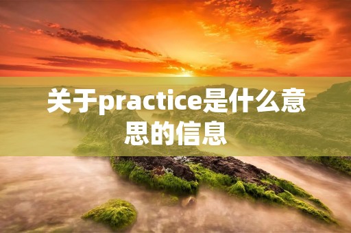 关于practice是什么意思的信息