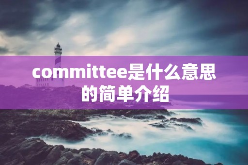 committee是什么意思的简单介绍