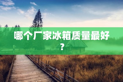 哪个厂家冰箱质量最好？
