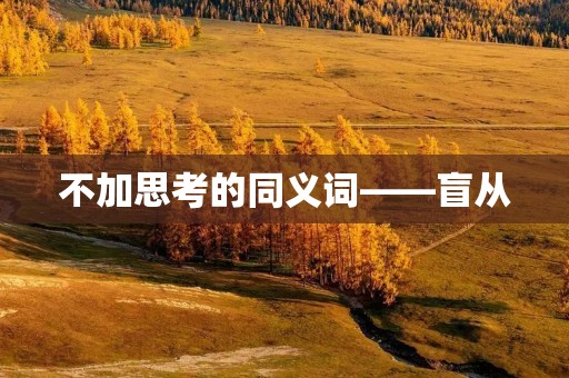不加思考的同义词——盲从