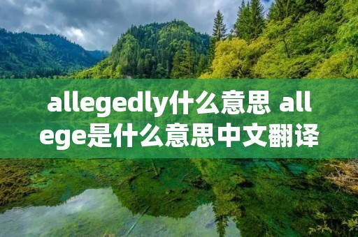 allegedly什么意思 allege是什么意思中文翻译