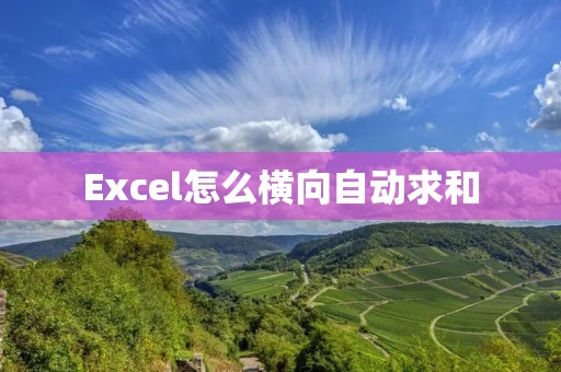 Excel怎么横向自动求和