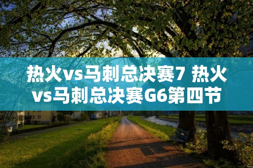 热火vs马刺总决赛7 热火vs马刺总决赛G6第四节