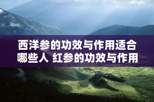西洋参的功效与作用适合哪些人 红参的功效与作用适合哪些人