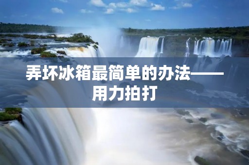 弄坏冰箱最简单的办法——用力拍打