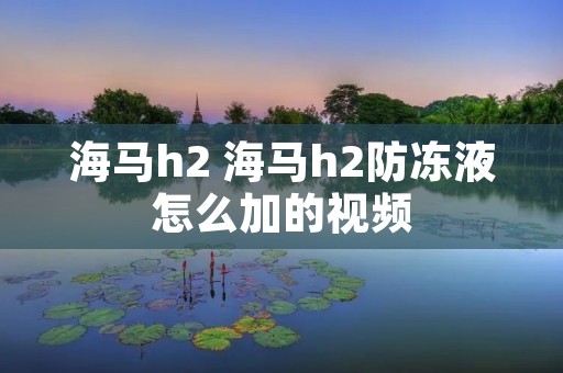 海马h2 海马h2防冻液怎么加的视频