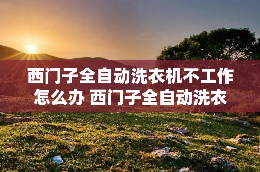 西门子全自动洗衣机不工作怎么办 西门子全自动洗衣机不转了