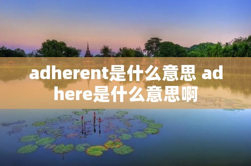 adherent是什么意思 adhere是什么意思啊 adherent是什么意思 adhere是什么意思啊