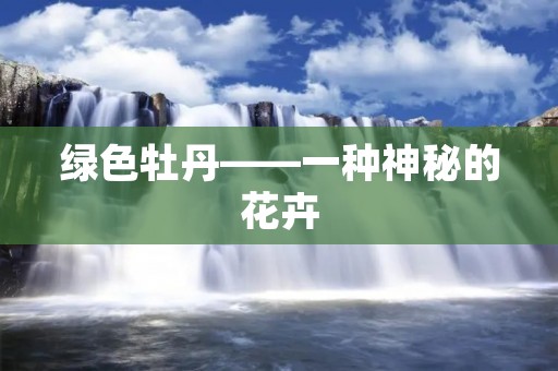 绿色牡丹——一种神秘的花卉