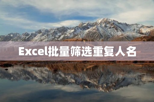 Excel批量筛选重复人名