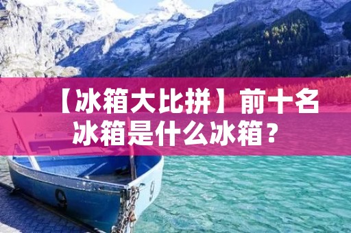 【冰箱大比拼】前十名冰箱是什么冰箱？