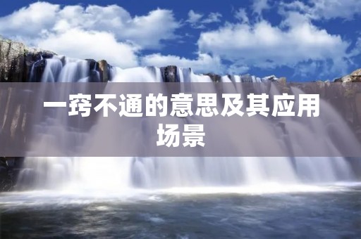 一窍不通的意思及其应用场景