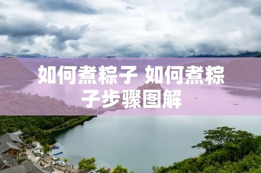 如何煮粽子 如何煮粽子步骤图解