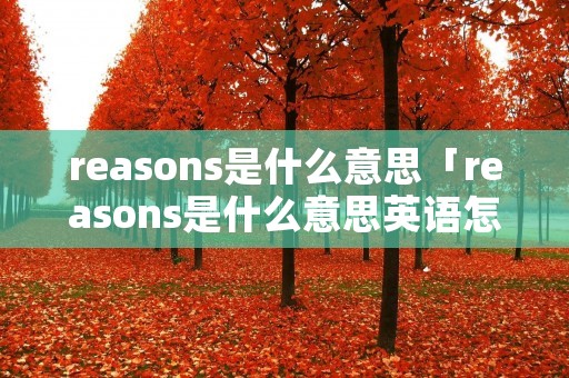 reasons是什么意思「reasons是什么意思英语怎么读」