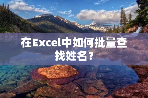 在Excel中如何批量查找姓名?