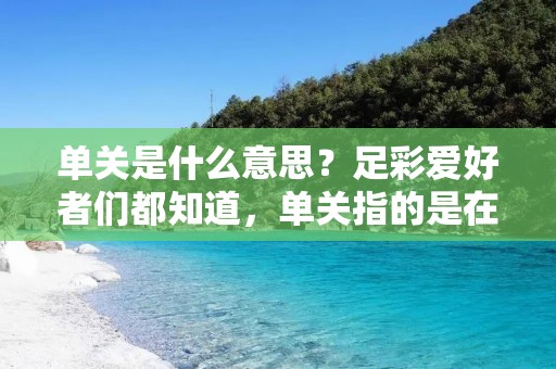 单关是什么意思？足彩爱好者们都知道，单关指的是在一场比赛中只选择一种结果进行投注，而不管其他比赛的结果。这种方式在足球彩票中非常流行，因为它可以让投注者只关注一个比赛的结果，而不需要去考虑其他比赛的结果。