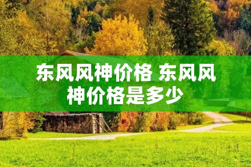 东风风神价格 东风风神价格是多少