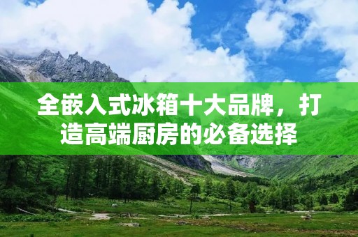 全嵌入式冰箱十大品牌，打造高端厨房的必备选择