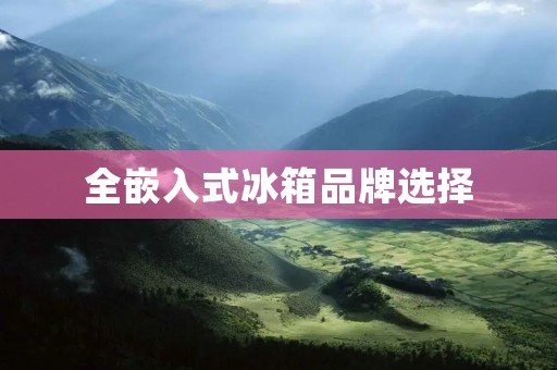 全嵌入式冰箱品牌选择：如何挑选最适合你的全嵌入式冰箱？