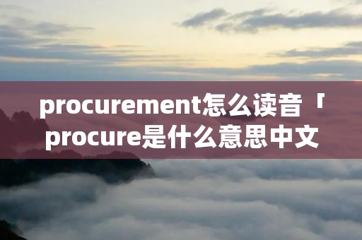 procurement怎么读音「procure是什么意思中文翻译」