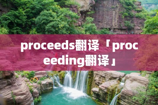 proceeds翻译「proceeding翻译」