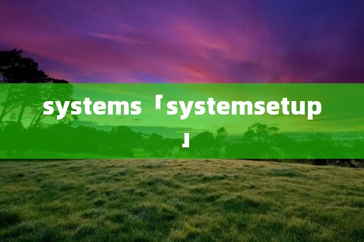 systems「systemsetup」