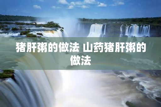 猪肝粥的做法 山药猪肝粥的做法