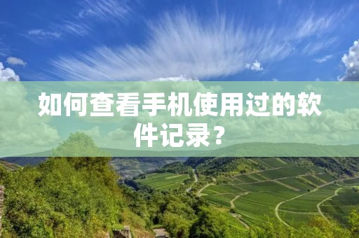 如何查看手机使用过的软件记录?