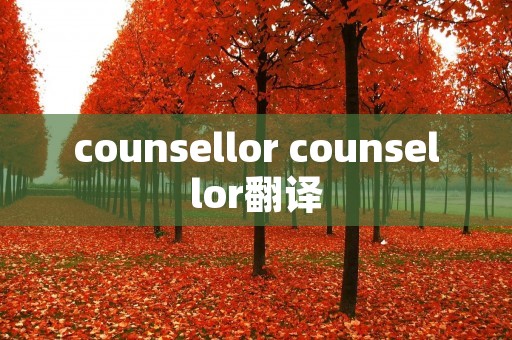 counsellor counsellor翻译
