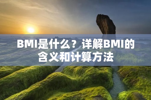 BMI是什么?详解BMI的含义和计算方法