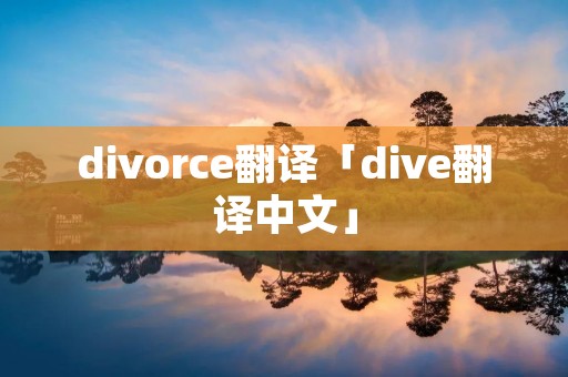 divorce翻译「dive翻译中文」