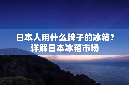 日本人用什么牌子的冰箱？详解日本冰箱市场