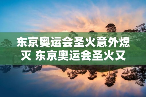 东京奥运会圣火意外熄灭 东京奥运会圣火又灭了