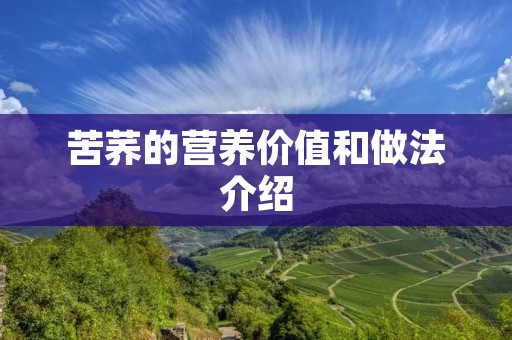 苦荞的营养价值和做法介绍 苦荞的营养价值和做法介绍