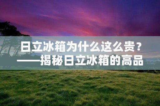 日立冰箱为什么这么贵?——揭秘日立冰箱的高品质与高性能 日立冰箱为什么这么贵?——揭秘日立冰箱的高品质与高性能