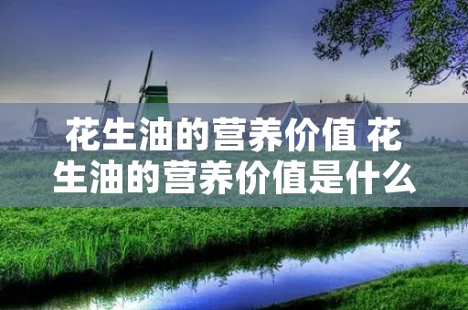 花生油的营养价值 花生油的营养价值是什么