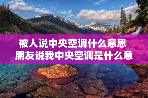 被人说中央空调什么意思 朋友说我中央空调是什么意思
