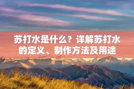 苏打水是什么?详解苏打水的定义、制作方法及用途