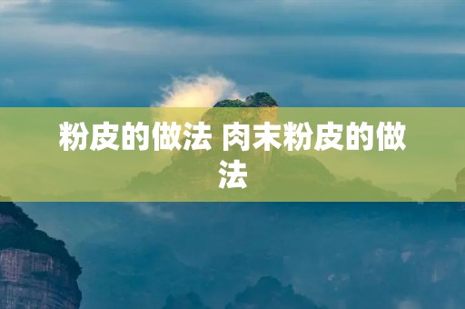 粉皮的做法 肉末粉皮的做法