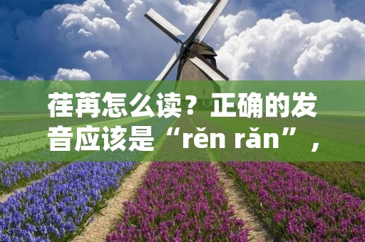 荏苒怎么读？正确的发音应该是“rěn rǎn”，其中“rěn”读第二声，“rǎn”读第三声。这个词语常常出现在文艺作品中，形容时间的流逝和岁月的无情。那么，荏苒到底是什么意思呢？