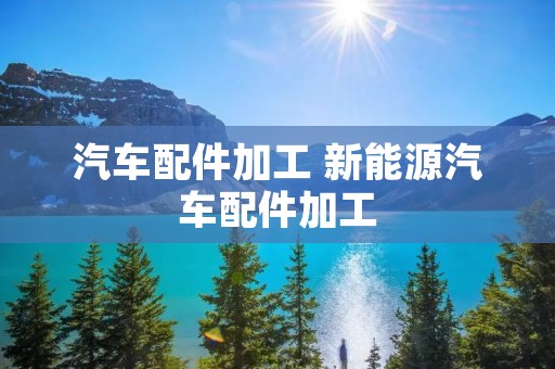 汽车配件加工 新能源汽车配件加工