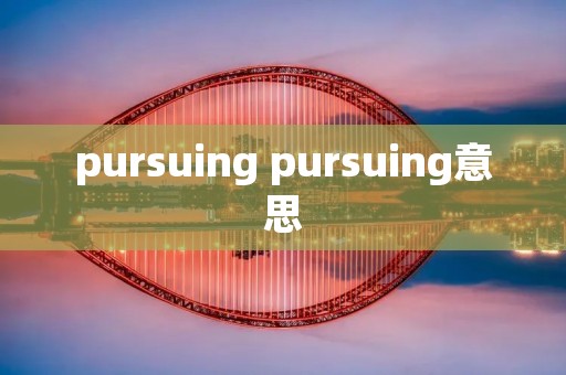 pursuing pursuing意思