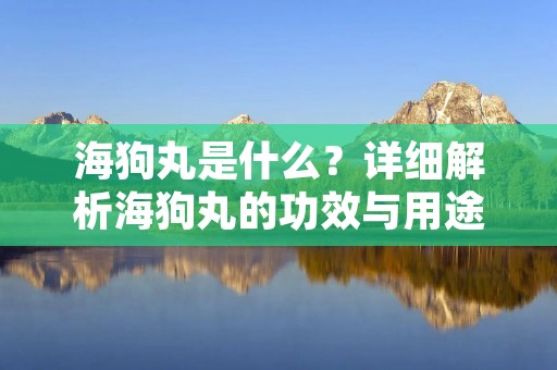 海狗丸是什么?详细解析海狗丸的功效与用途