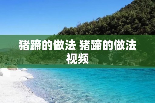 猪蹄的做法 猪蹄的做法视频