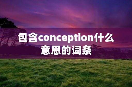 包含conception什么意思的词条