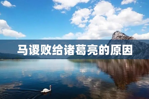 马谡败给诸葛亮的原因